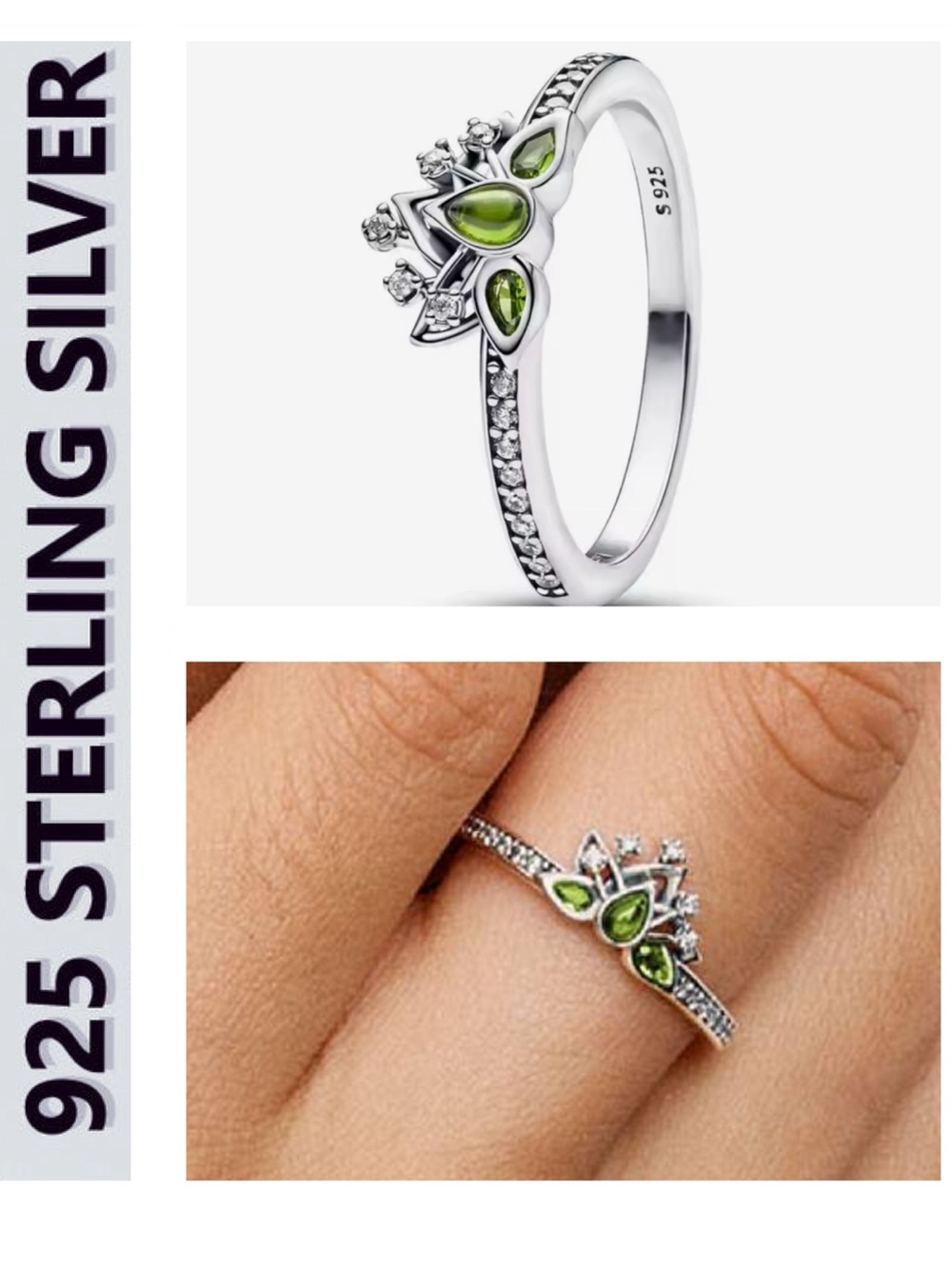 🌟🌟 S925 Sterling Silver Princess Tiana Tiara Ring